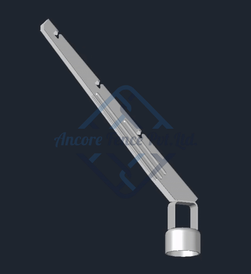 Barb Wire Arm 3 Wire with Top Rail